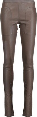 Skinny-Cut Leather Trousers-AE