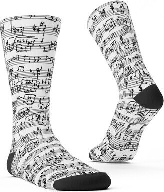 Socks: Handwritten Sheet Music Custom Socks, White