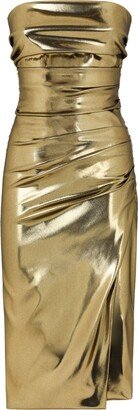 Foiled Strapless Dress