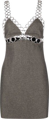 Ring-Embellished Mini Dress