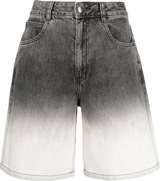 Ombré Effect Denim Shorts