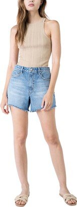 Unpublished Jessa Womens High Waist Released Hem Denim Shorts