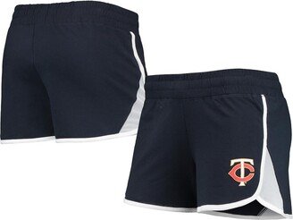 Women's Navy Minnesota Twins Stretch French Terry Shorts