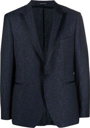 Paisley-Jacquard Single-Breasted Blazer