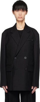 Black Double-Breasted Blazer-AC