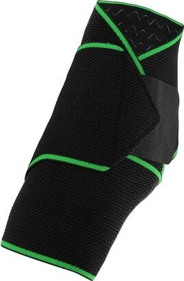 Unique Bargains Ankle Compression Sleeve Socks Foot Ankle Brace for Men Women Achilles Tendon Green Black 1 Pc