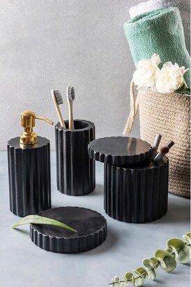 GAURI KOHLI Roksana Black Marble Bath Accessories, Set of 4-AA