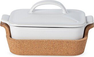 Ensemble Stoneware Covered Rectangular Casserole Dish & Cork Tray