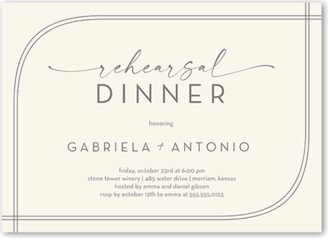 Rehearsal Dinner Invitations: Adorned Arc Rehearsal Dinner Invitation, White, 5X7, Matte, Signature Smooth Cardstock, Square