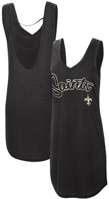 G-iii 4Her by Carl Banks Women's Black New Orleans Saints Off Season Swimsuit Cover-Up Dress