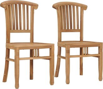 Patio Chairs 2 pcs Solid Teak Wood