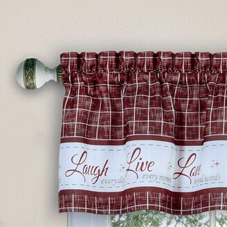 Live, Love, Laugh Window Curtain Tier Pair and Valance Set, 58x24