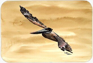 8157LCB 15 X 12 In. Flying Brown Pelican on Sandy Beach Glass Cutting Board