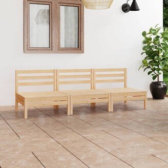 3 Piece Patio Lounge Set Solid Pinewood - 25 x 25 x 24.6