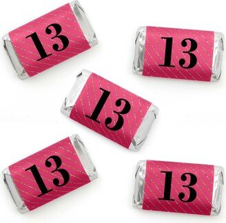 Big Dot Of Happiness Chic 13th Birthday Black Gold - Mini Candy Bar Wrapper Favors - 40 Ct