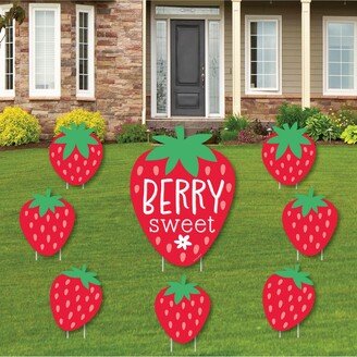 Big Dot Of Happiness Berry Sweet Strawberry Lawn Decor -Birthday Party or Baby Shower Yard Signs 8 Ct