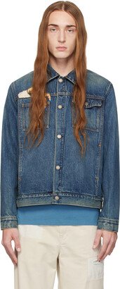 Indigo Appliqué Denim Jacket