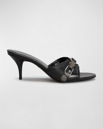 Cagole Lambskin Buckle Slide Sandals