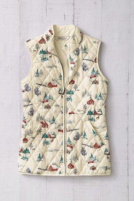 Women's Winter Cheer Vest for All Seasons - Ivory Multi - PS - Petite Size