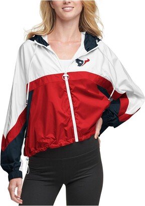 Women's White and Red Houston Texans Color Blocked Full-Zip Windbreaker Jacket - White, Red