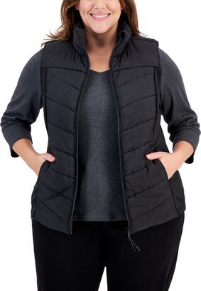 Id Ideology Plus Size Zip-Front Puffer Vest, Created for Macy's