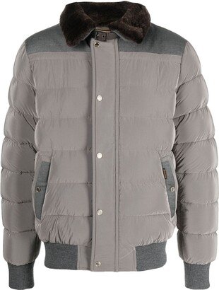 Faux Fur-Collar Padded Jacket