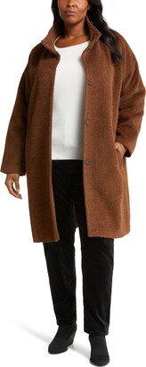 Stand Collar Wool Blend Coat