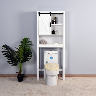 INSEUS Over the Toilet Storage Cabinet with Adjustable Shelves and A Barn Door