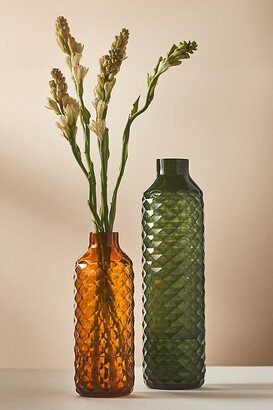 Textured Glass Bottle-Neck Vase