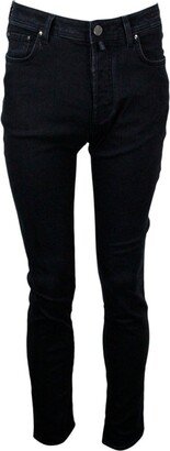 Logo-Patch Straight-Leg Stretched Jeans