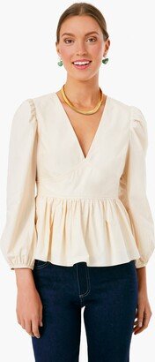 Hyacinth House Tan Puff Sleeve Elaine Blouse