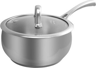 Derrick 2 Qt Apple-Shaped Sauce Pan with Lid in Silver