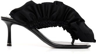 Ruffled Thong-Strap Sandals