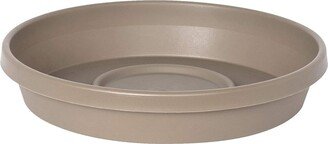 Terra Plastic Planter Flower Pot Saucer, Stone Grey, 8in