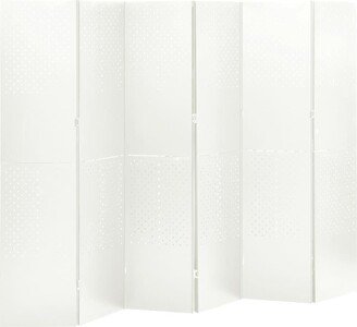6-Panel Room Divider White 94.5