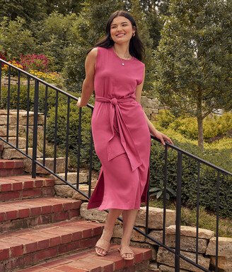 The Luxe Pima Belted Midi Dress - Punch & Currant