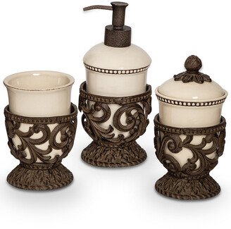 Gg Collection Three-Piece Vanity Set With Acanthus Leaf Metal Bases