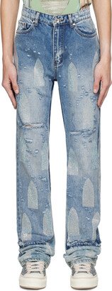 Blue Rhinestone Jeans