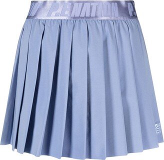 Purple Volley Pleated Mini Skirt