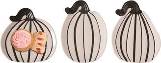 Dolomite 7.25 in. Multicolor Halloween Stripe Pumpkin Plates Set of 3