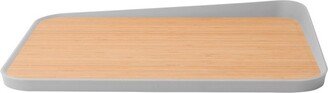 Leo 16.25 Bamboo Cutting Board, Anti-Slip, Rubber Ring, Grey