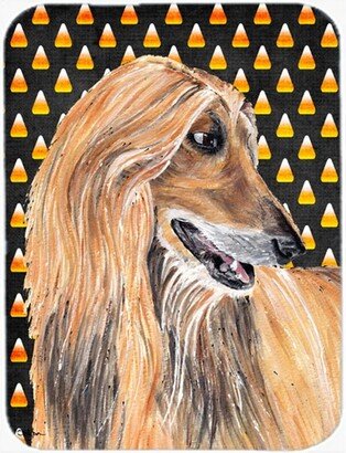 SC9505LCB Afghan Hound Candy Corn Halloween Glass Cutting Board