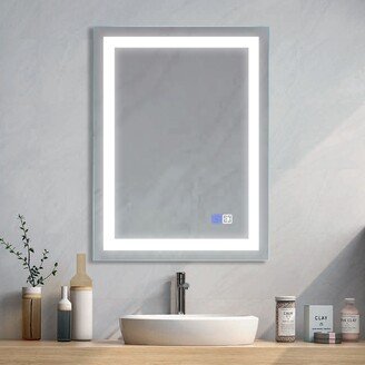 TONWIN 24×32 Bathroom Mirror with Dimmable LED Light Makeup Mirror Anti-fog