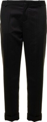 Turn-Up Hem Cropped Trousers