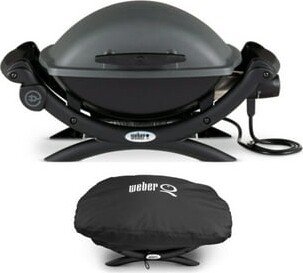 Q 1400 Electric Grill Black With Grill Cover