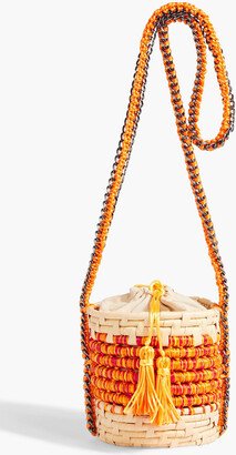 CATARINA MINA Tubinho faux raffia bucket bag