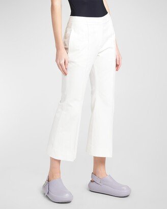 Pintuck Flare Crop Trousers