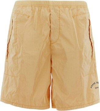 Logo-Printed Knee-Length Track Shorts-AA