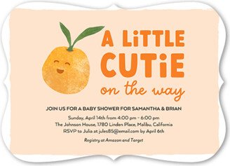 Baby Shower Invitations: Little Cutie Baby Shower Invitation, Beige, 5X7, Matte, Signature Smooth Cardstock, Bracket