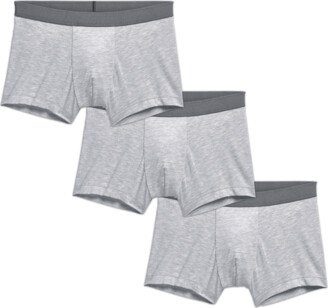 Men's Cotton Modal Blend Trunk Underwear 3-Pack - Heather Grey - XL